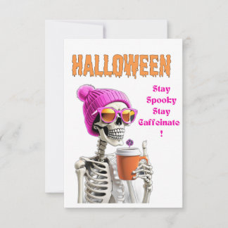 Bleibe Spooky, kaffeinierte Halloween-Karte Bleibe Dankeskarte