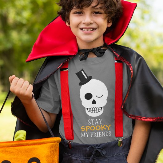 Bleibe Spooky Meine Freunde Gentleman Skull Kids T-Shirt