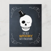 Bleibe Spooky Meine Freunde Skull Halloween Einlad Postkarte (Vorderseite)