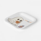 Bleibe Spooky Niedlich Ghost & Pumpkin Halloween-P Pappteller (Gewinkelt)