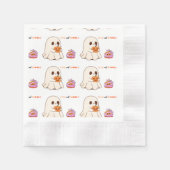 Bleibe Spooky Niedlich Ghost & Pumpkin Halloween-P Serviette (Vorderseite)