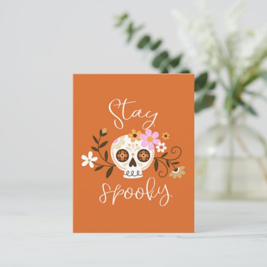 Bleibe Spooky Postkarte (Stehend Vorderseite)