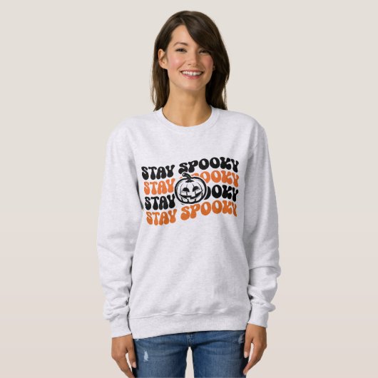 Bleibe Spooky Pumpkin Patch Halloween Sweatshirt (Vorne ganz)