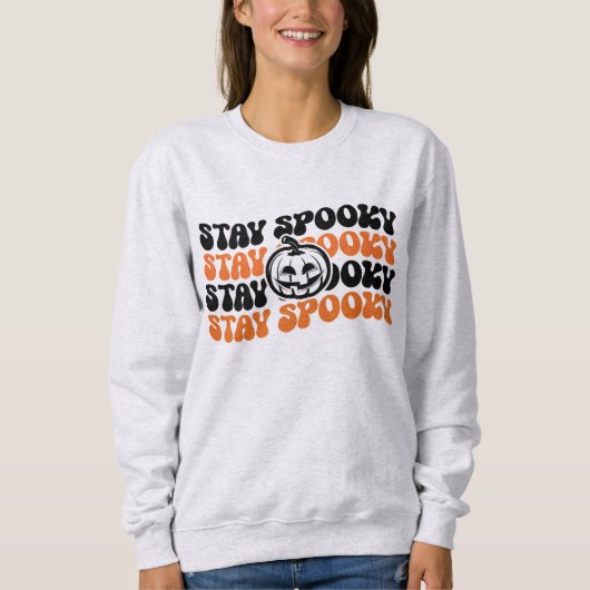Bleibe Spooky Pumpkin Patch Halloween Sweatshirt (Vorderseite)