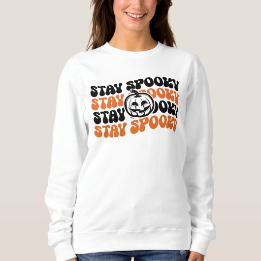 Bleibe Spooky Pumpkin Patch Halloween Sweatshirt (Vorderseite)