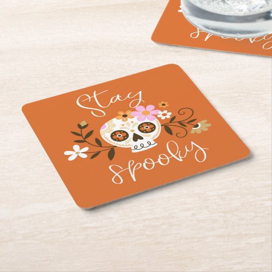 Bleibe Spooky Rechteckiger Pappuntersetzer (angewinkelt)