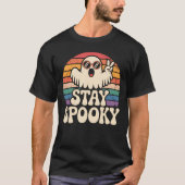 Bleibe Spooky Retro Groovy Ghost Halloween T-Shirt (Vorderseite)
