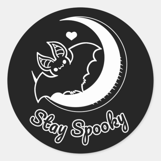 Bleibe Spooky Round Sticker schwarz (Vorderseite)