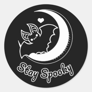 Bleibe Spooky Round Sticker schwarz