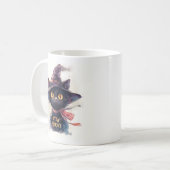 Bleibe Spooky - Schwarze Wasserfarbe in Hexenhut Kaffeetasse (Vorderseite Links)