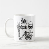 Bleibe Spooky Skeleton Peace Sign Hängematten Frau Kaffeetasse (Links)