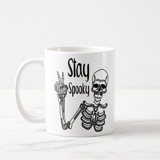 Bleibe Spooky Skeleton Peace Sign Hängematten Frau Kaffeetasse (Links)