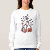 Bleibe Spooky Skeleton und Pumpkin Sweatshirt (Vorderseite)