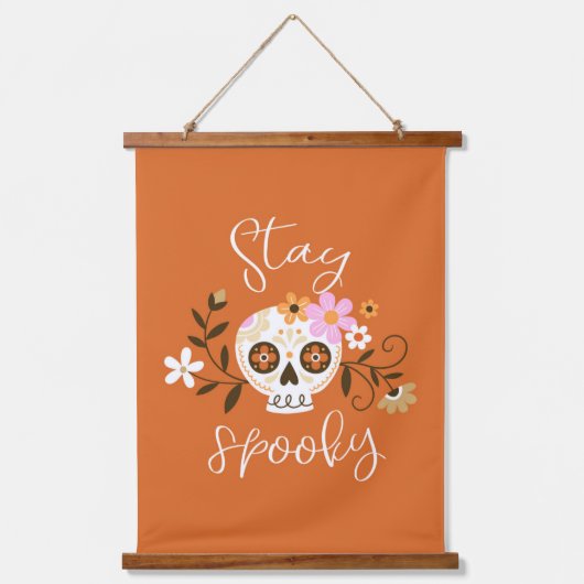 Bleibe Spooky Wandteppich Mit Holzrahmen (Vorderseite)