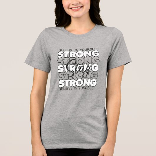 Bleibe stark an dich selbst Tri-Blend shirt (Vorderseite)