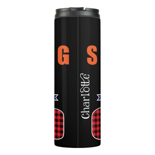 Bleibe Starker Moment auf Vertrauen Gott Thermosbecher (Rückseite)