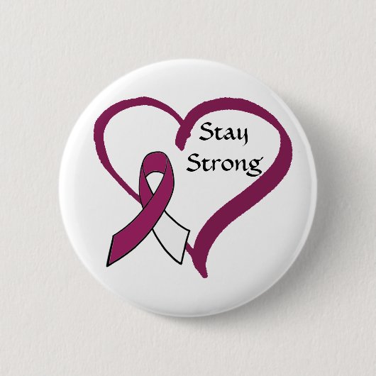 Bleibe starkes Bewusstsein für Burgund und Weißkre Button (Vorderseite)