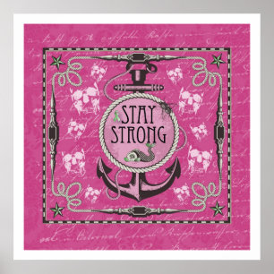 Bleibe Starkes Nautical Mental Health Poster