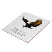 Bleibe Strong Bald Eagle Motivierend Artwork Fliese (Seite)