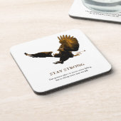 Bleibe Strong Bald Eagle Motivierend Artwork Getränkeuntersetzer (Linke Seite)