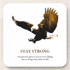 Bleibe Strong Bald Eagle Motivierend Artwork Getränkeuntersetzer