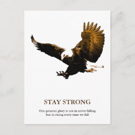 Bleibe Strong Bald Eagle Motivierend Artwork Postkarte