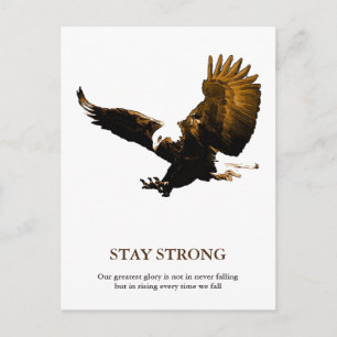 Bleibe Strong Bald Eagle Motivierend Artwork Postkarte