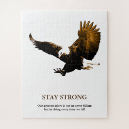 Bleibe Strong Bald Eagle Motivierend Artwork Puzzle