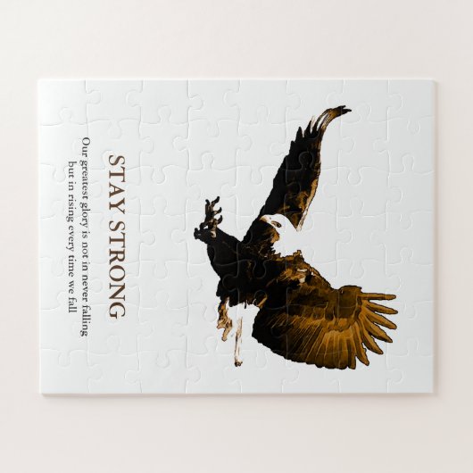Bleibe Strong Bald Eagle Motivierend Artwork Puzzle (Horizontal)
