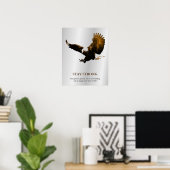 Bleibe Strong Bald Eagle Motivierend Brown Grau Poster (Heimbüro)