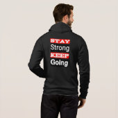 Bleibe Strong Behalt Going Motivierend Hoodie (Schwarz voll)