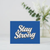Bleibe Strong Blue Postkarte (Stehend Vorderseite)