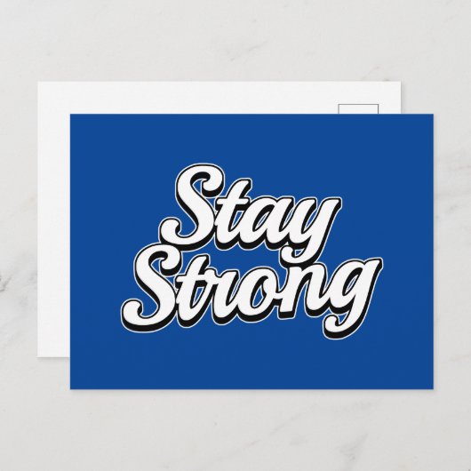 Bleibe Strong Blue Postkarte (Vorne/Hinten)