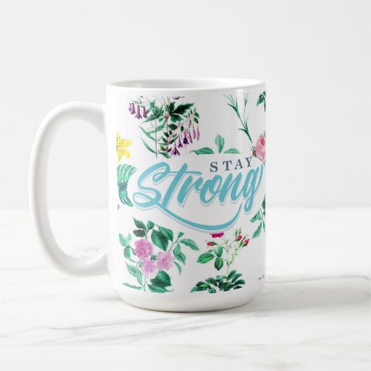 Bleibe Strong | Floral Kaffeetasse (Links)
