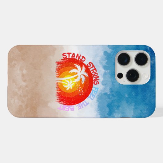 Bleibe Strong - Funky Beach Edition iPhone Hülle (Rückseite (Horizontal))