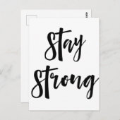 Bleibe Strong | Inspirationsmoderne Typografie Postkarte (Vorne/Hinten)