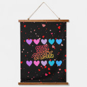 Bleibe Strong Typografy Wandteppich Mit Holzrahmen (Vorderseite)