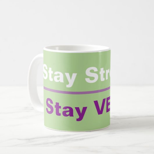 Bleibe Strong Vegan Kaffeetasse (Vorderseite Links)