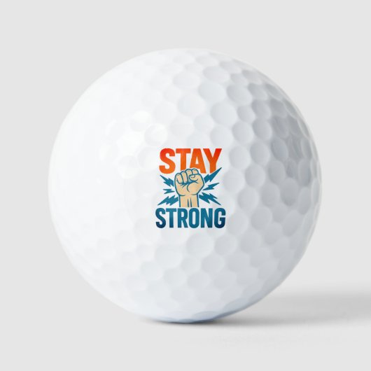 Bleibe Strong - Vintager Faust Power Motivierend D Golfball (Vorderseite)
