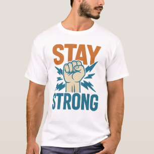 Bleibe Strong - Vintager Faust Power Motivierend D T-Shirt