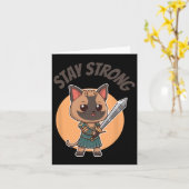 Bleibe Strong Warrior Cat Karte (Gelbe Blume)