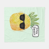 Bleibe Sweet Pineapa Cartoon Spaß Fleecedecke (Vorderseite (Horizontal))
