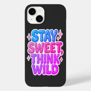 "Bleibe Sweet, Think Wild" - Playful Positivity De Case-Mate iPhone 14 Hülle