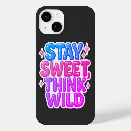 "Bleibe Sweet, Think Wild" - Playful Positivity De Case-Mate iPhone Hülle (Rückseite)