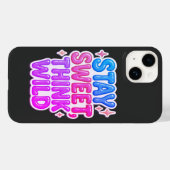 "Bleibe Sweet, Think Wild" - Playful Positivity De Case-Mate iPhone Hülle (Rückseite (Horizontal))