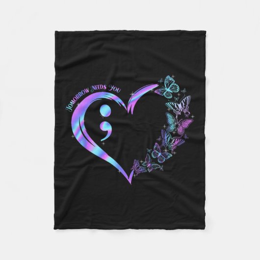 Bleibe Tomorrow braucht Suizidprävention Awarene Fleecedecke (Vorderseite)