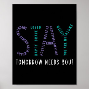 Bleibe Tomorrow braucht Suizidprävention Awarene Poster