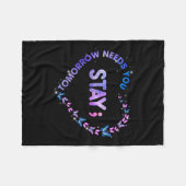 Bleibe Tomorrow Needs You Semicolon Heart Suicide Fleecedecke (Vorderseite (Horizontal))