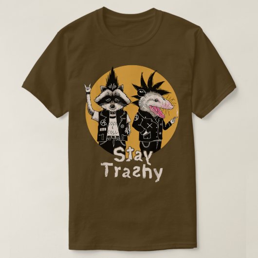 Bleibe Trashy Funny Raccoon Opossum Retro T-Shirt (Design vorne)