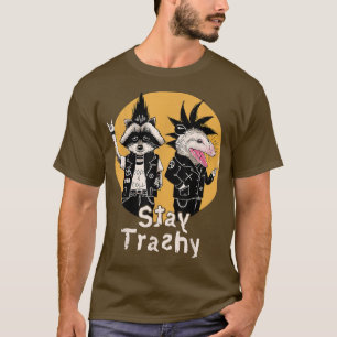 Bleibe Trashy Funny Raccoon Opossum Retro T-Shirt